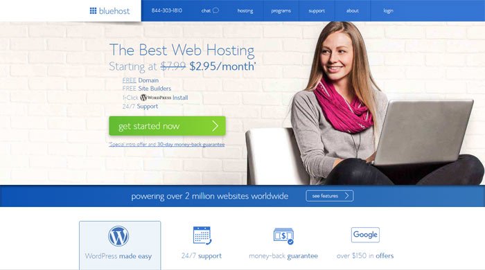 Los 10 mejores proveedores de alojamiento web 36 bluehost