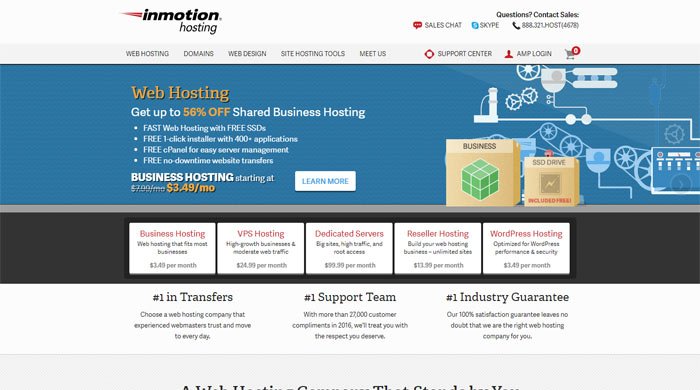 Los 10 mejores proveedores de alojamiento web 42 inmotion