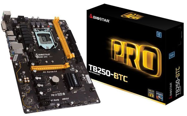 Las mejores tarjetas madre para minar Ethereum 36 biostar tb250