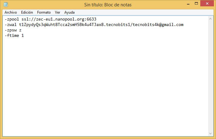 Como minar Zcash en Windows 41 zcashconfig