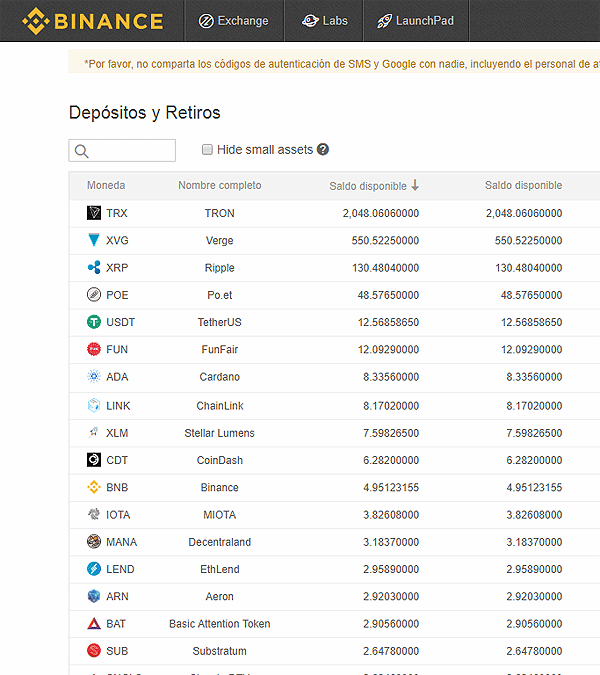 binance wallets