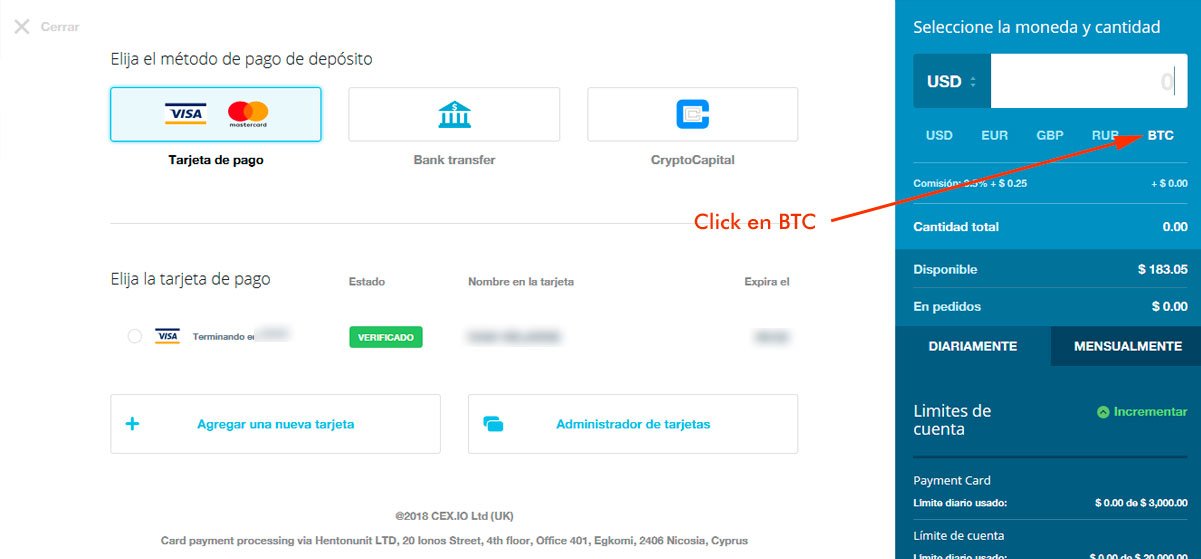 cex.io solicitar BTC 2