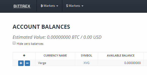 Como usar Bittrex: Guía básica para principiantes 55 empty wallet