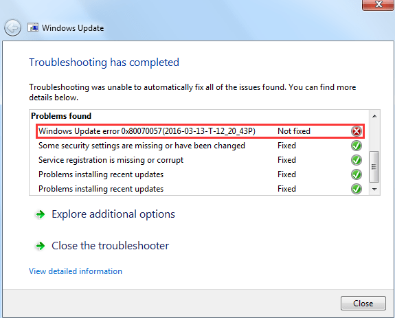 error 57 update