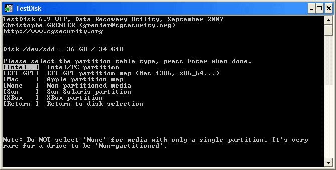 testdisk