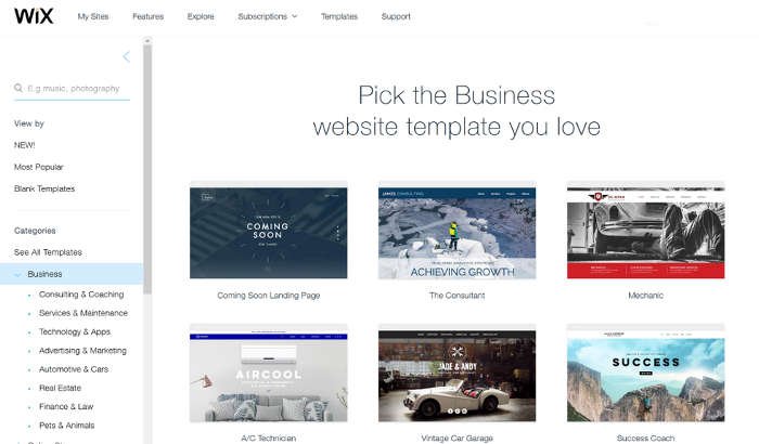 Las mejores plataformas para crear sitios web 2018 34 wix templates