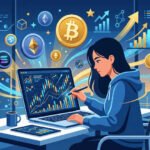 Persona analizando gráficos para ganar dinero con criptomonedas