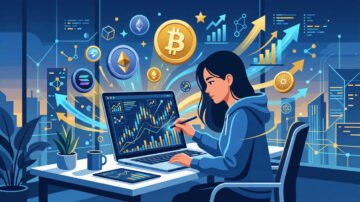 Persona analizando gráficos para ganar dinero con criptomonedas