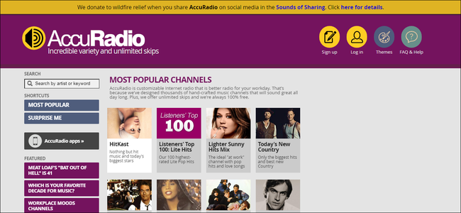 Los mejores sitios para escuchar música gratis 44 accuradio