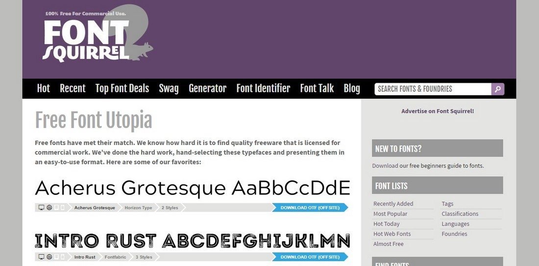 Los 10 mejores sitios para encontrar fuentes gratuitas (2019) 36 font squirrel