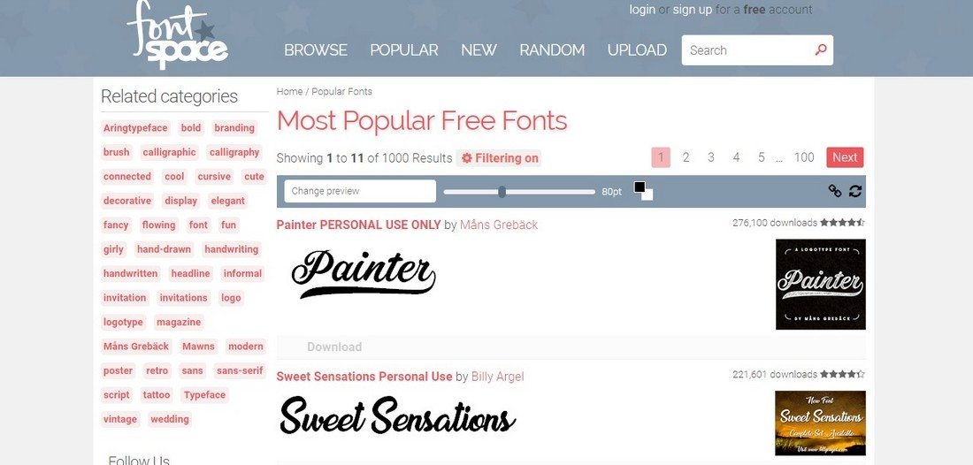 Los 10 mejores sitios para encontrar fuentes gratuitas (2019) 37 fontspace