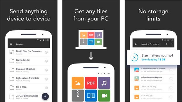 Las mejores aplicaciones para transferir archivos desde Android a PC 37 Resilio Sync screenshot