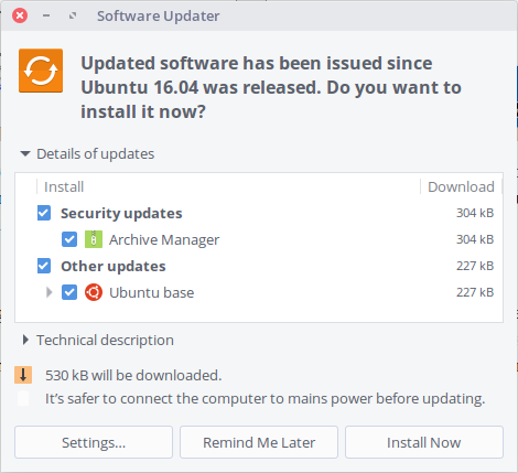 Ubuntu Software Updater