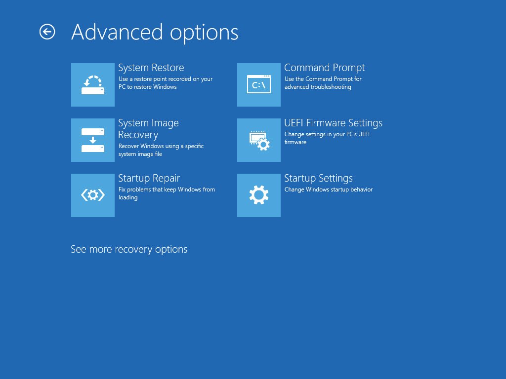 Cómo entrar en la BIOS de cualquier PC 42 advanced options startup UEFI