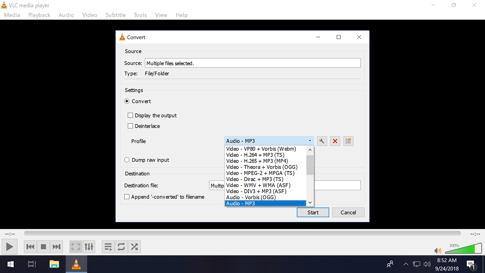 como convertir archivos de video a mp3 con vlc