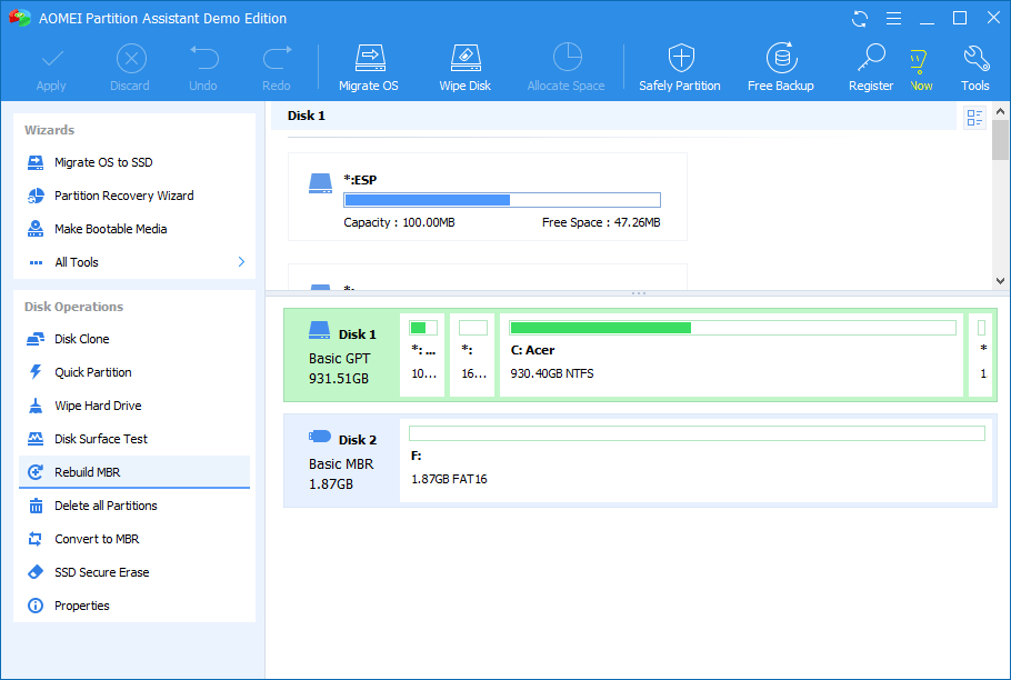 3 formas de reparar el Master Boot Record (MBR) en Windows 10 39 aomei1 1