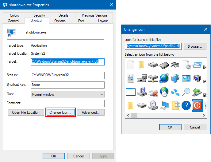 4 maneras de acelerar el apagado en Windows 10 47 change icon
