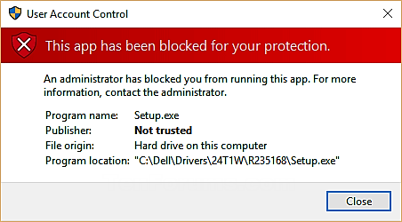 Tres maneras de solucionar el problema: «Esta aplicación ha sido bloqueada para protegerte» en Windows 10 34 app has been blocked