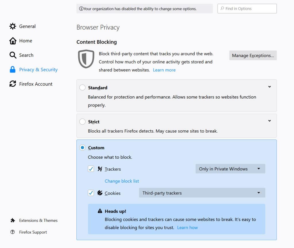 firefox enhanced tracking protection