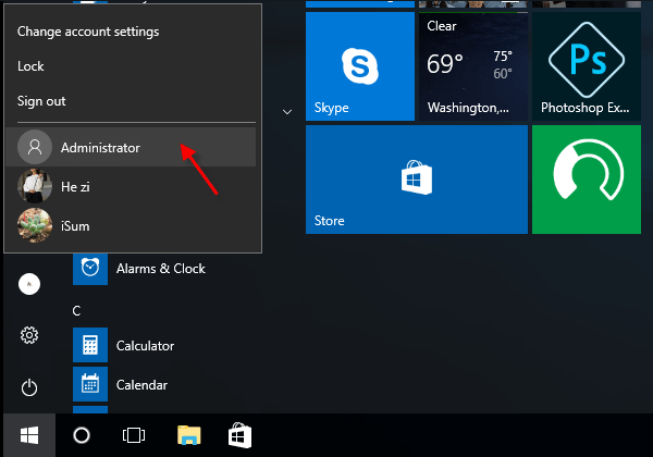 Tres maneras de solucionar el problema: «Esta aplicación ha sido bloqueada para protegerte» en Windows 10 45 sign in with administrator