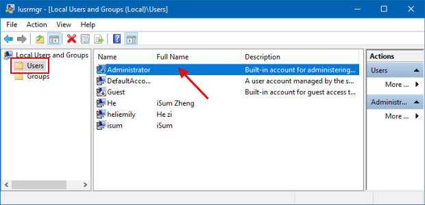 habilitar la cuenta de administrador integrada en Windows 10