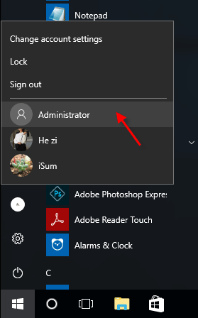 habilitar la cuenta de administrador integrada en Windows 10
