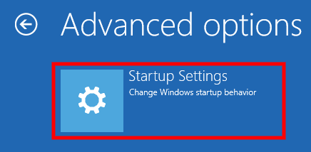 Startup Settings