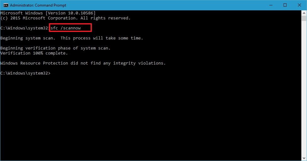 sfc scannow windows 10