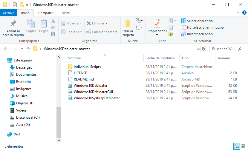 Cómo eliminar el bloatware de Windows 10 con Windows10Debloater 36 2 1