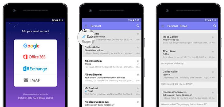 Newton cliente de correo android