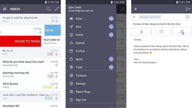 ProtonMail aplicaciones para correo electronico