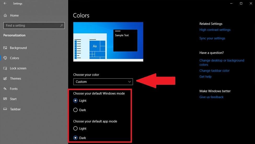 Cómo activar el modo oscuro en Windows 10 36 2 dmw10