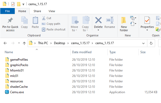 Cómo jugar juegos de Wii U en el PC con Cemu 35 Cemu Extracted Folder