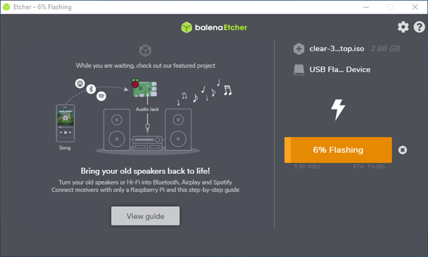 Cómo instalar Clear Linux en tu PC 39 balenaEtcher Flashing
