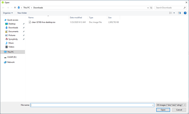 Cómo instalar Clear Linux en tu PC 35 balenaEtcher ImageSelect