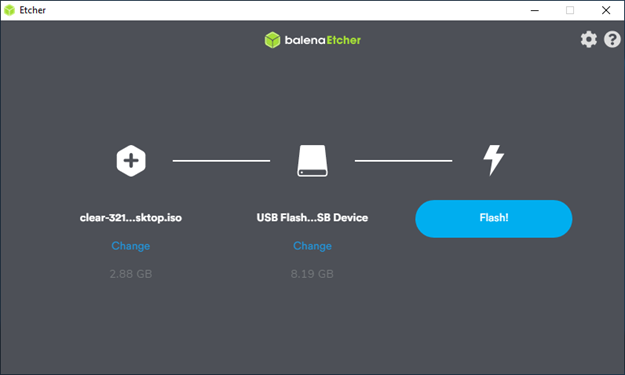 Cómo instalar Clear Linux en tu PC 37 balenaEtcher ReadyToFlash