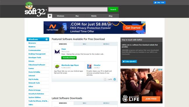 Los mejores sitios web para descargar programas gratis 46 soft32