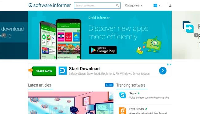 Los mejores sitios web para descargar programas gratis 50 software informer