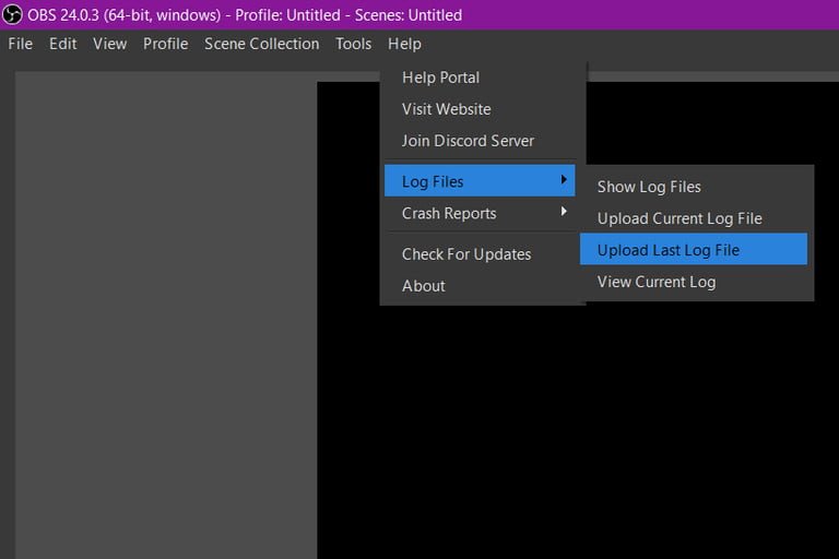 Cómo emitir en directo en YouTube con OBS 45 ubs log files