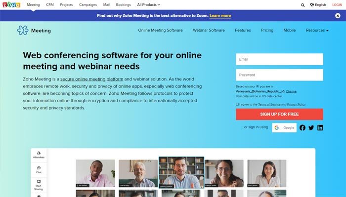 Los mejores servicios de videoconferencia para empresas 39 zoho meeting