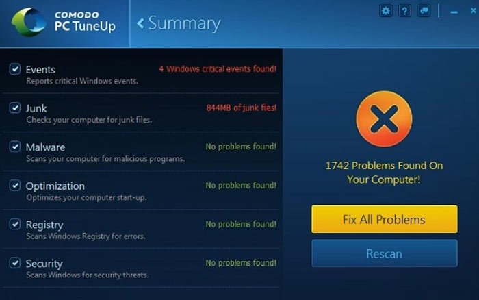 Los mejores programas para limpiar y acelerar Windows 10 42 comodo pc tuneup 1