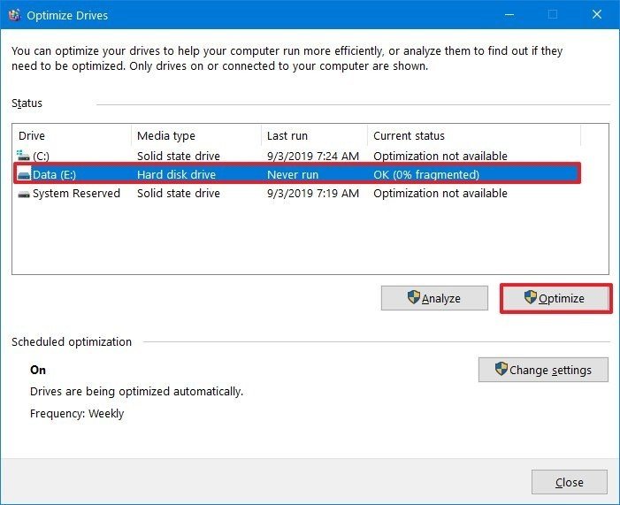 Cómo mejorar el rendimiento de Windows 10 en tu PC o laptop 41 defrag windows 10 hdd