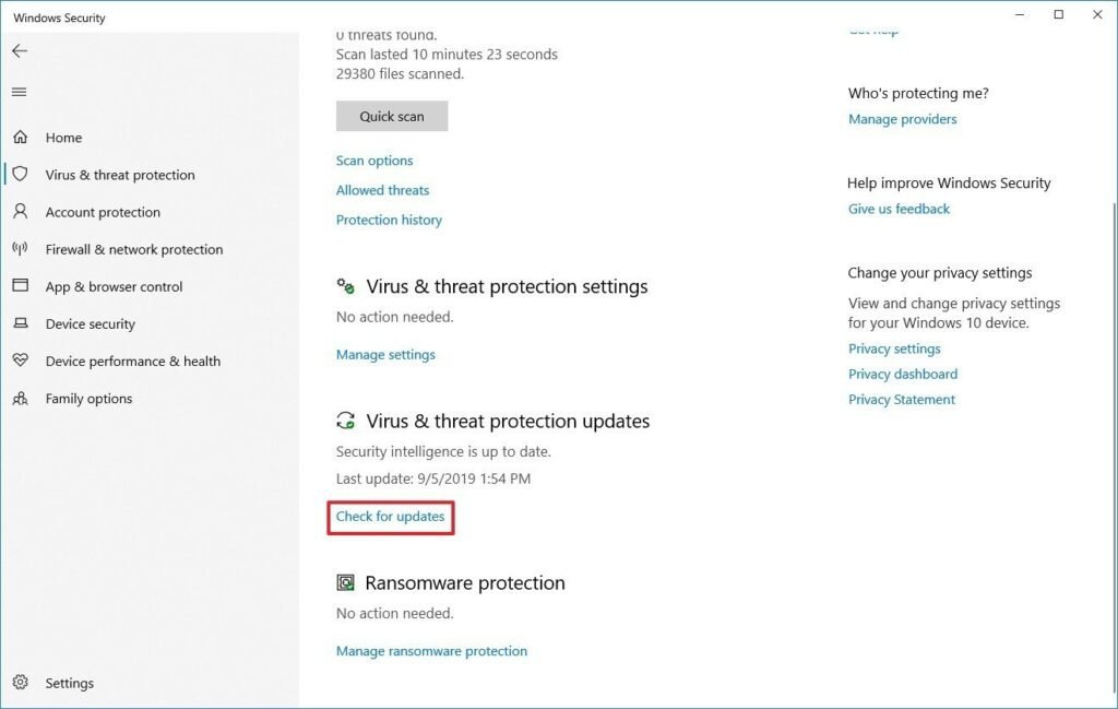 Cómo mejorar el rendimiento de Windows 10 en tu PC o laptop 45 windows defender check updates