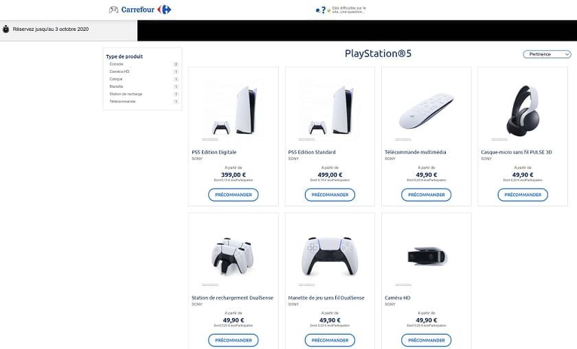 ps5 price leak carrefour france