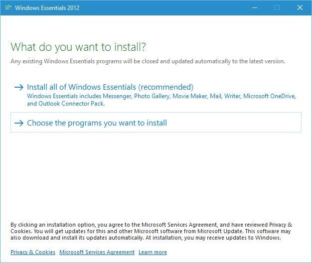 windows movie maker gallery choose