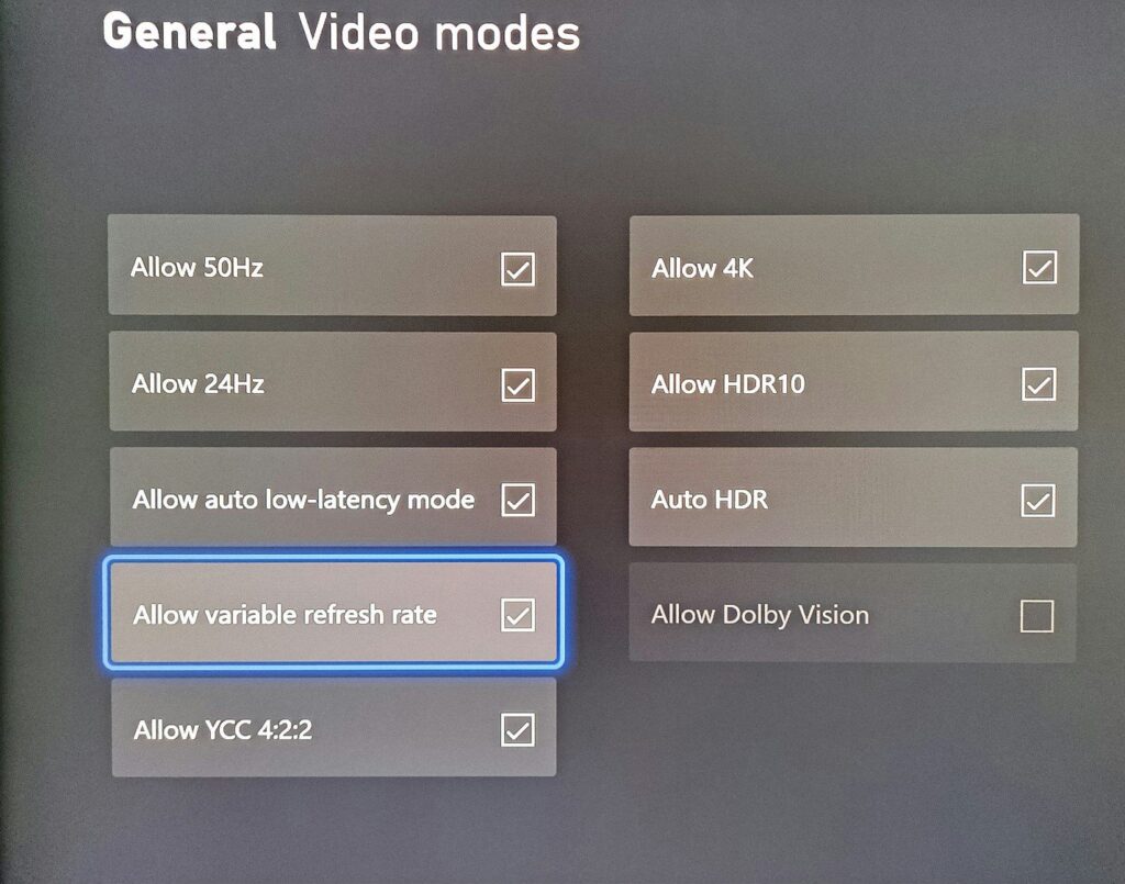 Cómo activar el VRR en Xbox Series X y Xbox Series S