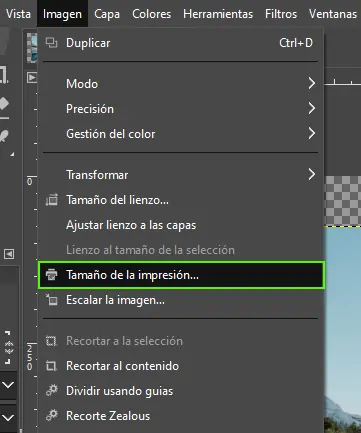 como cambiar tamaño de una imagen en gimp