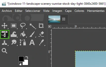 como cambiar tamaño de una imagen en gimp