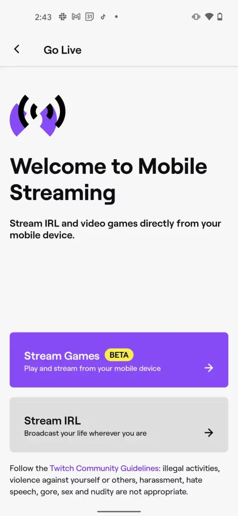 Cómo hacer streaming en Twitch desde el celular