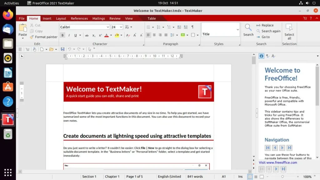 softmaker freeoffice 2021 mains